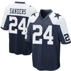 Men's Miles Sanders Dallas Cowboys No.24 Game Throwback Jersey - Navy Blue