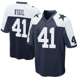 Men's Nick Vigil Dallas Cowboys No.41 Game Throwback Jersey - Navy Blue
