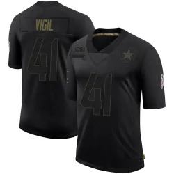 Men's Nick Vigil Dallas Cowboys No.41 Limited 2020 Salute To Service Jersey - Black