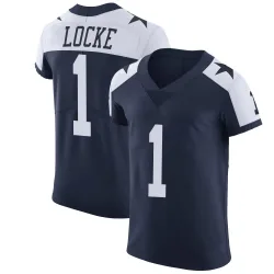 Men's P.J. Locke Dallas Cowboys No.1 Elite Alternate Vapor Untouchable Jersey - Navy