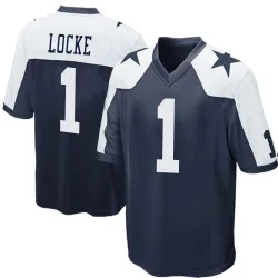 Men's P.J. Locke Dallas Cowboys No.1 Game Throwback Jersey - Navy Blue