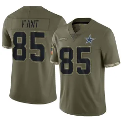 Men's Princeton Fant Dallas Cowboys No.85 Limited 2022 Salute To Service Jersey - Olive