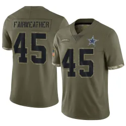 Men's Rivaldo Fairweather Dallas Cowboys No.45 Limited 2022 Salute To Service Jersey - Olive