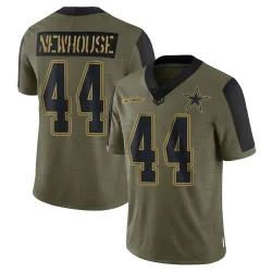 Men's Robert Newhouse Dallas Cowboys No.44 Limited 2021 Salute To Service Jersey - Olive