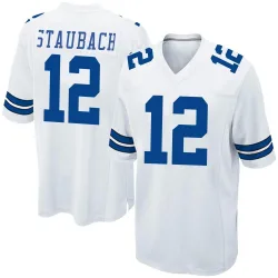 Men's Roger Staubach Dallas Cowboys No.12 Game Jersey - White