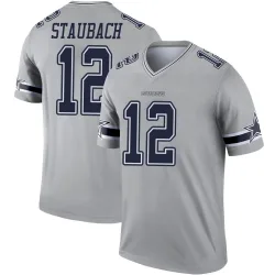 Men's Roger Staubach Dallas Cowboys No.12 Legend Inverted Jersey - Gray