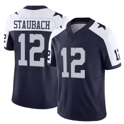 Men's Roger Staubach Dallas Cowboys No.12 Limited Alternate Vapor F.U.S.E. Jersey - Navy