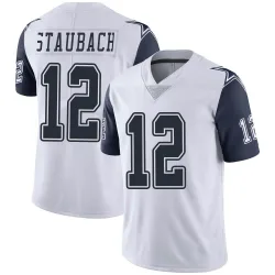 Men's Roger Staubach Dallas Cowboys No.12 Limited Color Rush Vapor Untouchable Jersey - White