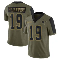 Men's Ryan Flournoy Dallas Cowboys No.19 Limited 2021 Salute To Service Jersey - Olive