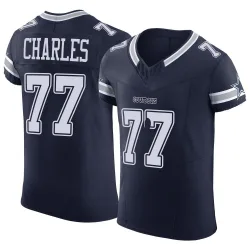 Men's Saahdiq Charles Dallas Cowboys No.77 Elite Vapor F.U.S.E. Jersey - Navy