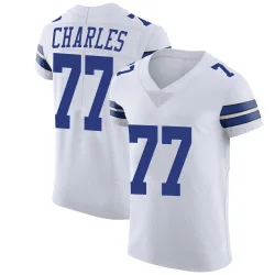 Men's Saahdiq Charles Dallas Cowboys No.77 Elite Vapor Untouchable Jersey - White