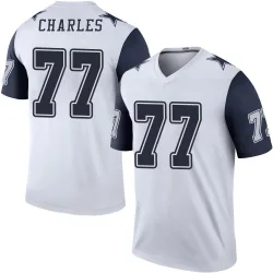Men's Saahdiq Charles Dallas Cowboys No.77 Legend Color Rush Jersey - White