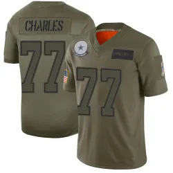 Men's Saahdiq Charles Dallas Cowboys No.77 Limited 2019 Salute to Service Jersey - Camo