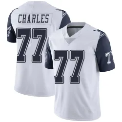 Men's Saahdiq Charles Dallas Cowboys No.77 Limited Color Rush Vapor Untouchable Jersey - White