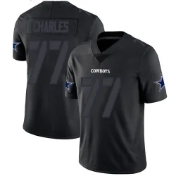 Men's Saahdiq Charles Dallas Cowboys No.77 Limited Jersey - Black Impact
