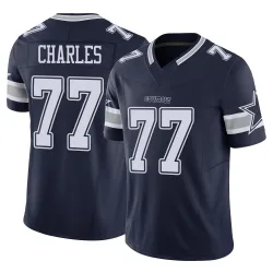 Men's Saahdiq Charles Dallas Cowboys No.77 Limited Vapor F.U.S.E. Jersey - Navy