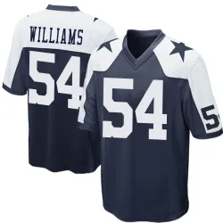 Men's Sam Williams Dallas Cowboys No.54 Game Throwback Jersey - Navy Blue