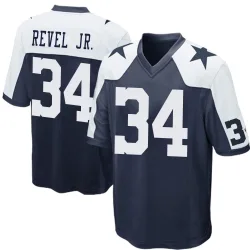 Men's Shavon Revel Jr. Dallas Cowboys No.34 Game Throwback Jersey - Navy Blue