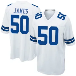 Men's Shemar James Dallas Cowboys No.50 Game Jersey - White