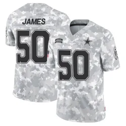 Men's Shemar James Dallas Cowboys No.50 Limited 2024 Salute to Service Jersey - Arctic Camo