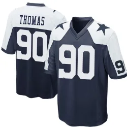 Men's Solomon Thomas Dallas Cowboys No.90 Game Throwback Jersey - Navy Blue