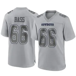 Men's T.J. Bass Dallas Cowboys No.66 Game Atmosphere Fashion Jersey - Gray