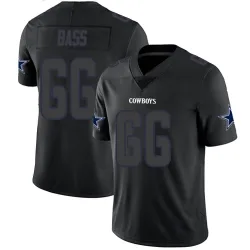 Men's T.J. Bass Dallas Cowboys No.66 Limited Jersey - Black Impact