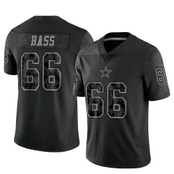 Men's T.J. Bass Dallas Cowboys No.66 Limited Reflective Jersey - Black