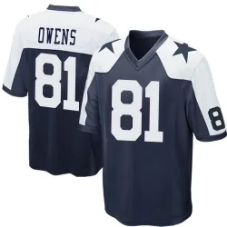 Men's Terrell Owens Dallas Cowboys No.81 Game Throwback Jersey - Navy Blue