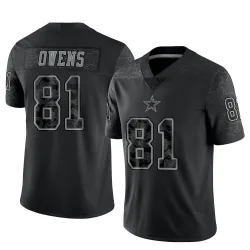 Men's Terrell Owens Dallas Cowboys No.81 Limited Reflective Jersey - Black