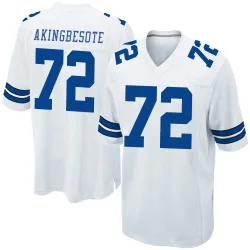 Men's Tommy Akingbesote Dallas Cowboys No.72 Game Jersey - White