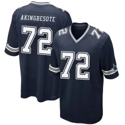 Men's Tommy Akingbesote Dallas Cowboys No.72 Game Team Color Jersey - Navy