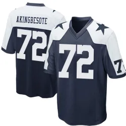 Men's Tommy Akingbesote Dallas Cowboys No.72 Game Throwback Jersey - Navy Blue