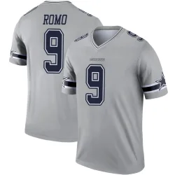 Men's Tony Romo Dallas Cowboys No.9 Legend Inverted Jersey - Gray
