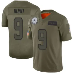 Men's Tony Romo Dallas Cowboys No.9 Limited 2019 Salute to Service Jersey - Camo