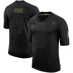 Men's Tony Romo Dallas Cowboys No.9 Limited 2020 Salute To Service Jersey - Black