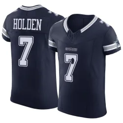 Men's Traeshon Holden Dallas Cowboys No.7 Elite Vapor F.U.S.E. Jersey - Navy