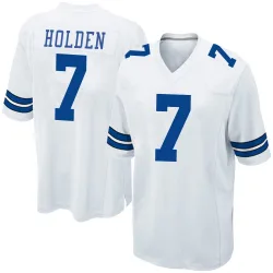 Men's Traeshon Holden Dallas Cowboys No.7 Game Jersey - White