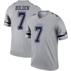 Men's Traeshon Holden Dallas Cowboys No.7 Legend Inverted Jersey - Gray