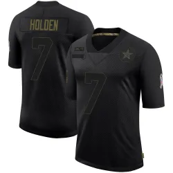 Men's Traeshon Holden Dallas Cowboys No.7 Limited 2020 Salute To Service Jersey - Black