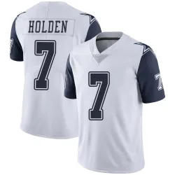 Men's Traeshon Holden Dallas Cowboys No.7 Limited Color Rush Vapor Untouchable Jersey - White