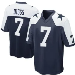 Men's Trevon Diggs Dallas Cowboys No.7 Game Throwback Jersey - Navy Blue