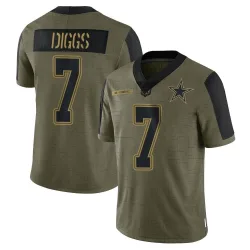 Men's Trevon Diggs Dallas Cowboys No.7 Limited 2021 Salute To Service Jersey - Olive