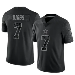 Men's Trevon Diggs Dallas Cowboys No.7 Limited Reflective Jersey - Black