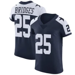 Men's Trikweze Bridges Dallas Cowboys No.25 Elite Alternate Vapor Untouchable Jersey - Navy