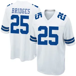 Men's Trikweze Bridges Dallas Cowboys No.25 Game Jersey - White