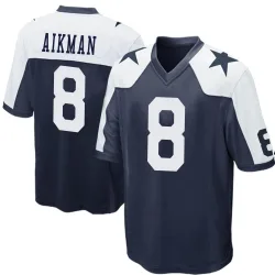Men's Troy Aikman Dallas Cowboys No.8 Game Throwback Jersey - Navy Blue