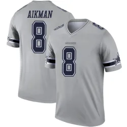 Men's Troy Aikman Dallas Cowboys No.8 Legend Inverted Jersey - Gray