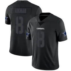 Men's Troy Aikman Dallas Cowboys No.8 Limited Jersey - Black Impact