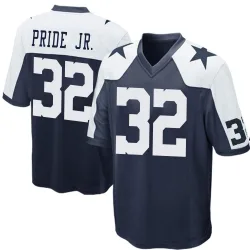 Men's Troy Pride Jr. Dallas Cowboys No.32 Game Throwback Jersey - Navy Blue